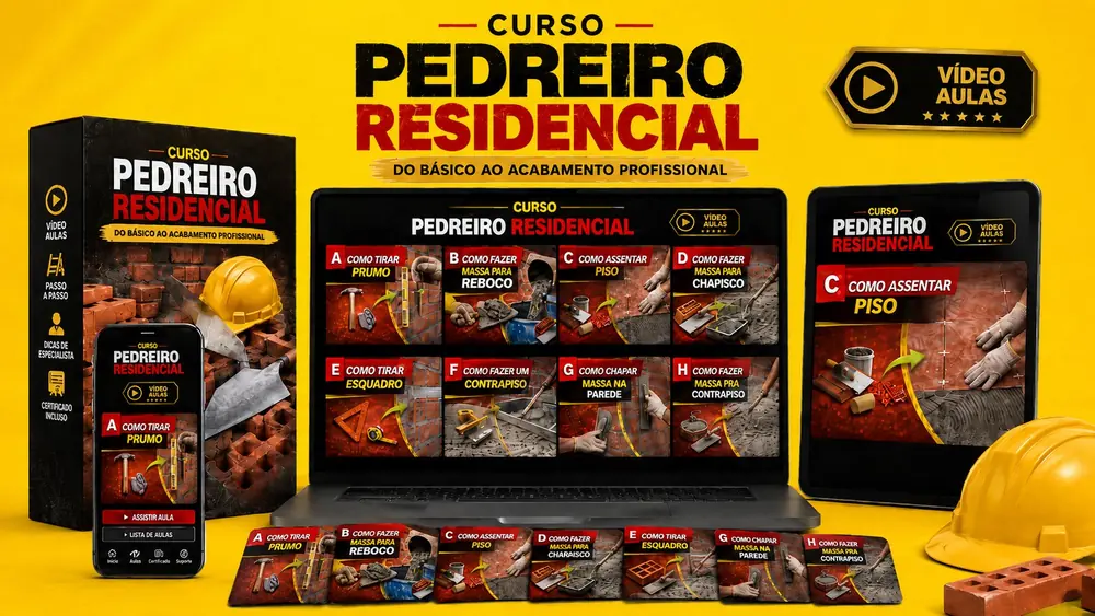 Curso Pedreiro Residencial: do básico ao acabamento profissional